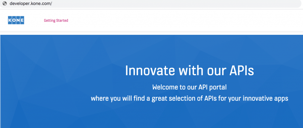 Kone API portal for developer ecosystem